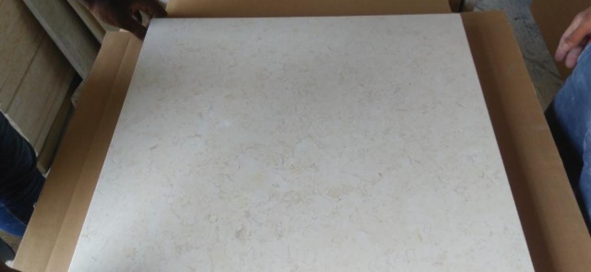 Golden cream Marble brushed tiles  1cm thickness 